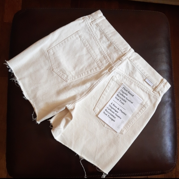 Boyish High Waist Distressed Denim Shorts in White - Picture 7 of 12